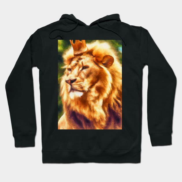 Lion with Crown Hoodie by maxcode